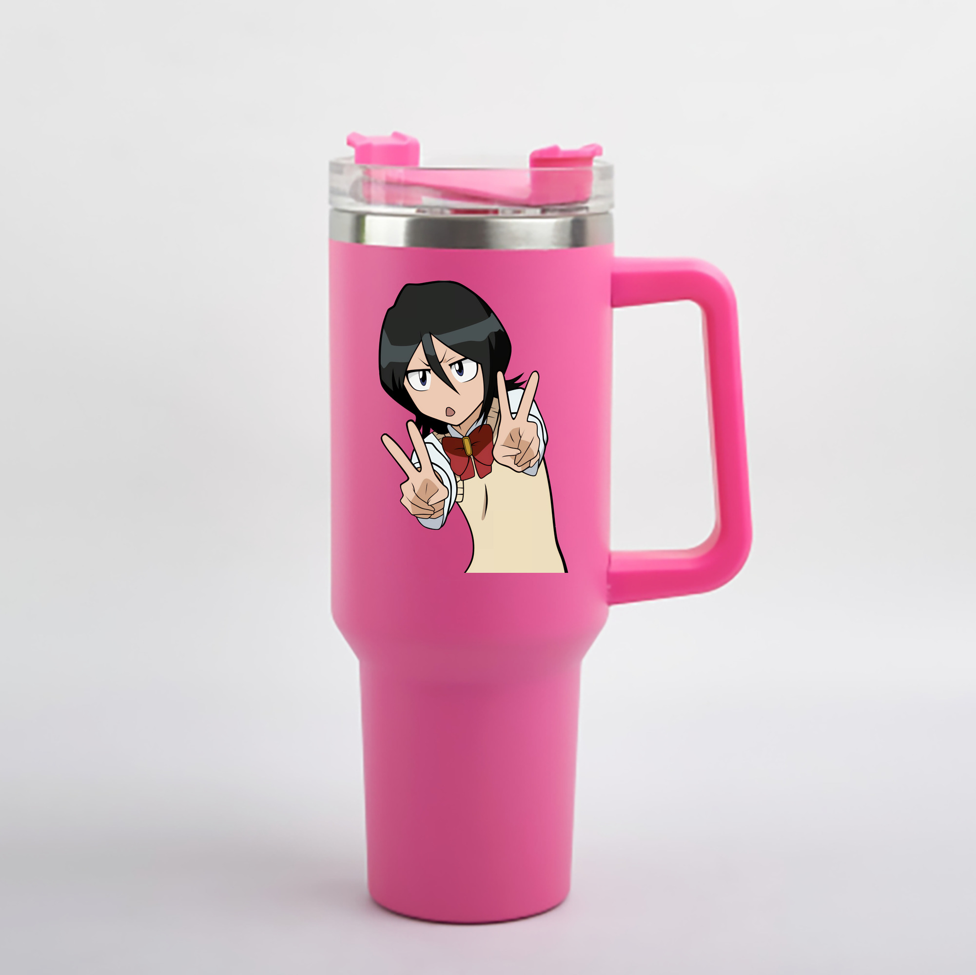 （画像用） ブリーチ 朽木ルキア BLEACH Kuchiki Rukia 1200mL車用タンブラー - クリスタルステッカー（プラスチックストロー付き）